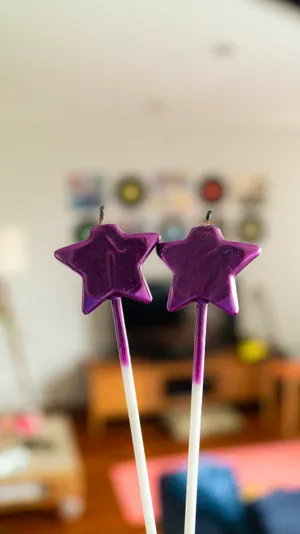 Cute Purple Star White Stick Wallpaper