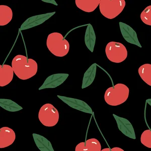 Cute Red Cherries Digital Drawing Wallpaper