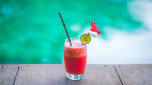 Cute Red Slushy With Cucumber Wallpaper