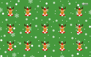 Cute Reindeer Christmas Pattern Wallpaper