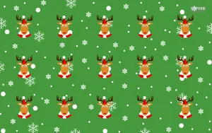Cute Reindeer Christmas Pattern Wallpaper