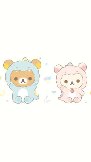 Cute Rilakkuma Bear Hanging Out Wallpaper