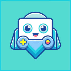 Cute Robot Game Controller Character Wallpaper