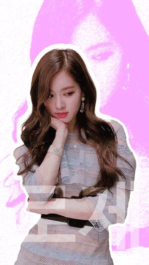 Cute Rose Blackpink Cutout Wallpaper