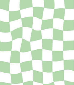 Cute Sage Green And White Checkered Pattern Wallpaper