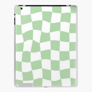Cute Sage Green Checkered Board Tablet Skin Wallpaper