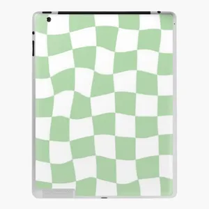 Cute Sage Green Checkered Board Tablet Skin Wallpaper