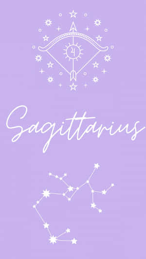 Cute Sagittarius Arrow & Constellation Wallpaper