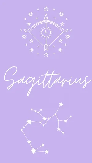 Cute Sagittarius Arrow & Constellation Wallpaper