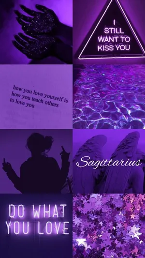 Cute Sagittarius Collaged Wallpaper Wallpaper