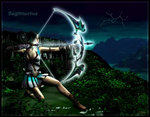 Cute Sagittarius Glowing Arrow Wallpaper