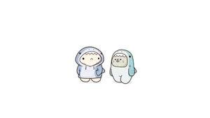 Cute Shark Costume Characters Wallpaper