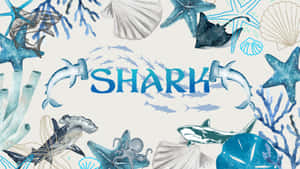 Cute Shark Ocean Frame Wallpaper