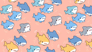 Cute Shark Pattern Wallpaper