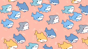 Cute Shark Pattern Wallpaper