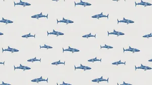 Cute Shark Pattern Wallpaper