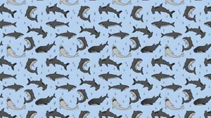 Cute Shark Pattern Wallpaper