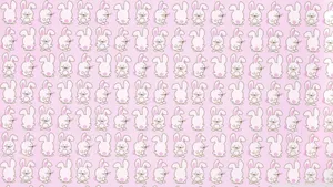 Cute Simple Aesthetic Pink Bunny Pattern Desktop Wallpaper
