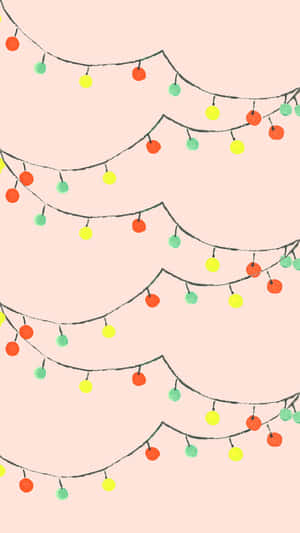 Cute Simple Christmas String Lights Wallpaper