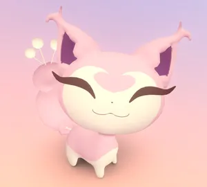 Cute Skitty With Gradient Background Wallpaper