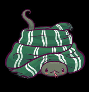 Cute Slytherin Blushing Snake Wallpaper