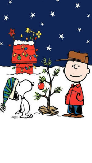 Cute Snoopy Christmas From Charlie Brown Movie Wallpaper