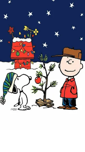 Cute Snoopy Christmas From Charlie Brown Movie Wallpaper
