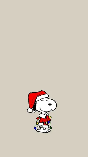 Cute Snoopy Christmas Wearing Santa Costume Wallpaper