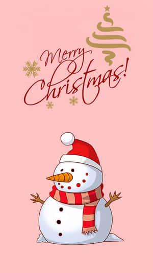 Cute Snowman Christmas Greeting Wallpaper
