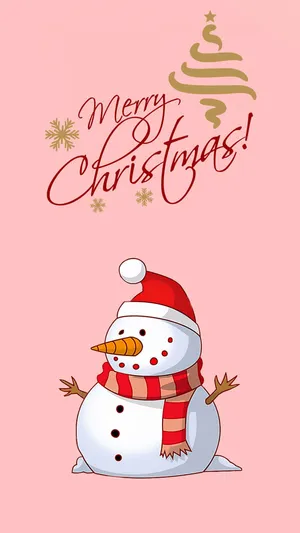 Cute Snowman Christmas Greeting Wallpaper