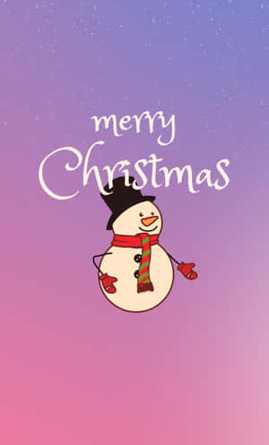Cute Snowman Merry Christmas Illustration Wallpaper