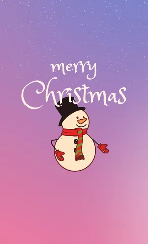 Cute Snowman Merry Christmas Illustration Wallpaper