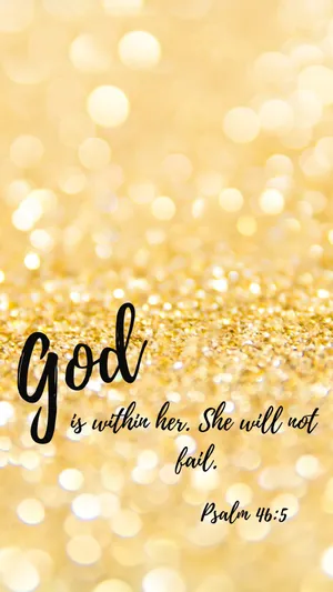 Cute Sparkling Gold Christian God Is Within Her Wallpaper