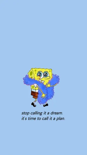 Cute Spongebob Aesthetic Quote Wallpaper