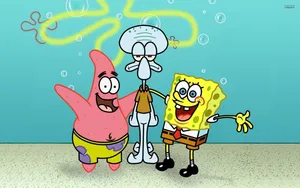 Cute Spongebob Friends Patrick And Squidward Wallpaper