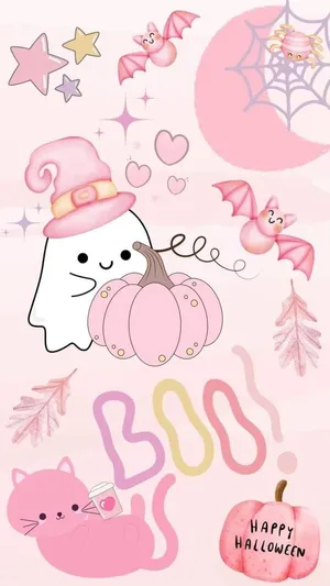 Cute Spooky Halloween Illustration Wallpaper