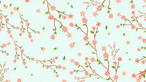 Cute Spring Digital Cherry Blossoms Wallpaper