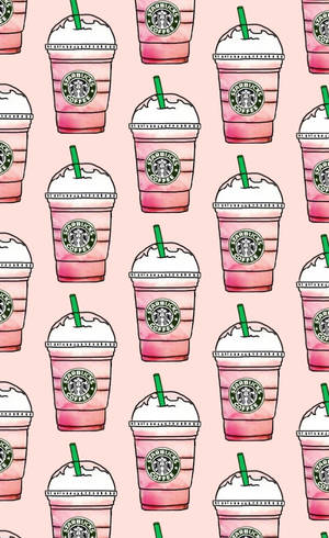 Cute Starbucks Strawberry Soda Cup Wallpaper