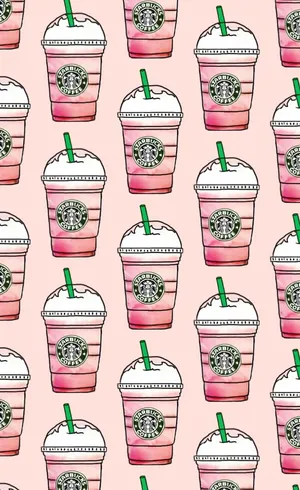 Cute Starbucks Strawberry Soda Cup Wallpaper