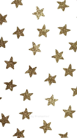 Cute Stars With Gold Glitters Wallpaper