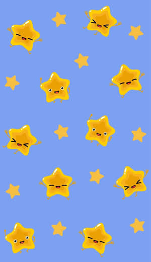 Cute Stars With Happy Face Wallpaper