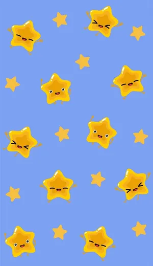 Cute Stars With Happy Face Wallpaper