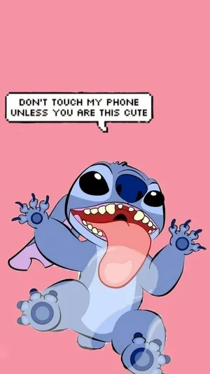 Cute_ Stitch_ Lock_ Screen_ Warning Wallpaper