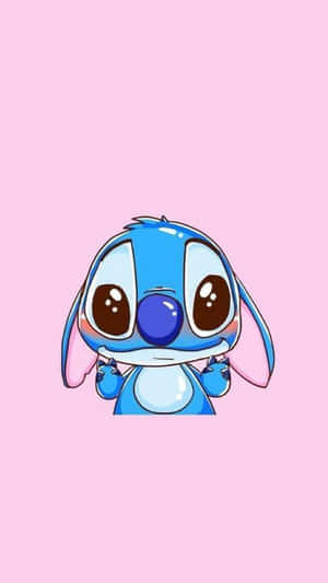 Cute Stitch Pink Background Valentines Wallpaper