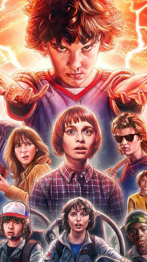 Cute Stranger Things Kids Poster Wallpaper