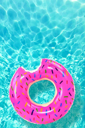 Cute Summer Fuchsia Pink Donut Wallpaper