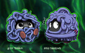 Cute Tangela And Tangrowth Artwork Wallpaper