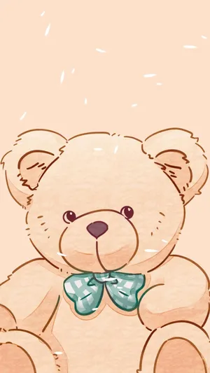 Cute Teddy Bear Illustration Wallpaper