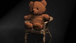 Cute Teddy Bear In 3d Cartoon Wallpaper