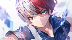 Cute Todoroki With Broken Crystals Wallpaper